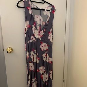 Leith for Nordstroms midi dress. Spring purple floral. UEC size 2x
